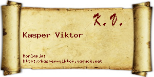 Kasper Viktor névjegykártya